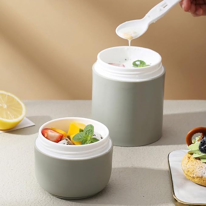 daiDokoro 730ml Stainless Steel Leakproof Lunch Pot/Meal Jar with Foldable Spoon for Office/School/College – Fern Green - Image 2